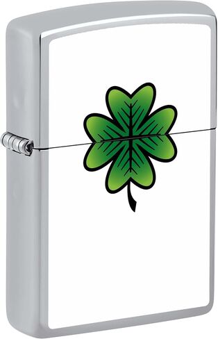 Zippo Lighter, Four Leaf Clover - High Polish Chrome 80960 in Saudi Arabia