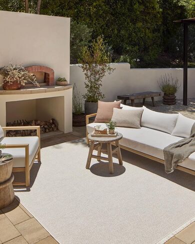 Loloi Amber Lewis x Malibu Ivory/Dove 5'-1" x 7'-7" Area Rug in Saudi Arabia