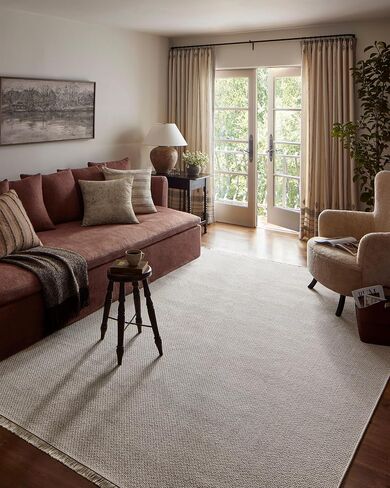 Loloi Amber Lewis x Malibu Ivory/Dove 5'-1" x 7'-7" Area Rug in Saudi Arabia