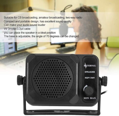 مكبر صوت خارجي لراديو السيارة من Qiilu، مكبر صوت خارجي صغير NSP‑150V ثنائي الاتجاه راديو CB HF VHF UHF جهاز إرسال واستقبال للسيارة in Saudi Arabia