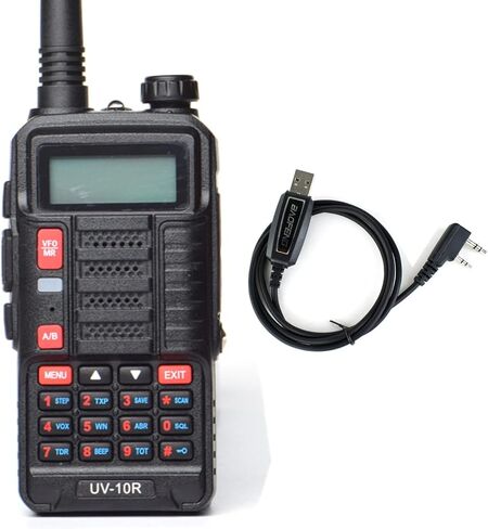 BAOFENG UV-10R Tri-Power 7W اتجاهين راديو محمول طويل المدى لاسلكي تخاطب للبالغين مع كابل USB in Saudi Arabia