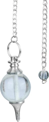 PYOR Rose Quartz Sphere Ball Shaped Pendulum Necklace| Chakra Balancing Good Luck Charms Gems| Reiki Energy Pendant| Crystal Wealth Prosperity| Natural Gemstones Point Pendulums| Best Office Gift Set in Kuwait