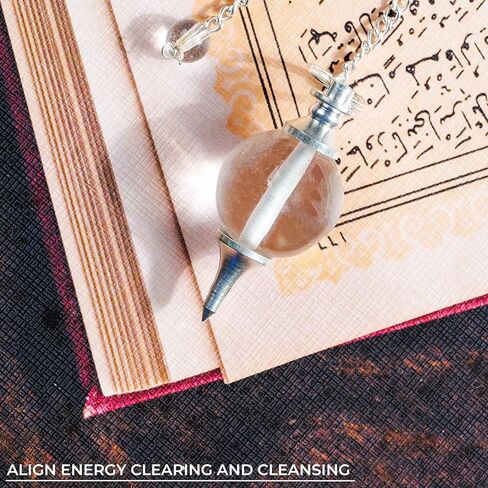 PYOR Rose Quartz Sphere Ball Shaped Pendulum Necklace| Chakra Balancing Good Luck Charms Gems| Reiki Energy Pendant| Crystal Wealth Prosperity| Natural Gemstones Point Pendulums| Best Office Gift Set in Kuwait