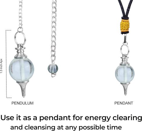 PYOR Rose Quartz Sphere Ball Shaped Pendulum Necklace| Chakra Balancing Good Luck Charms Gems| Reiki Energy Pendant| Crystal Wealth Prosperity| Natural Gemstones Point Pendulums| Best Office Gift Set in Kuwait