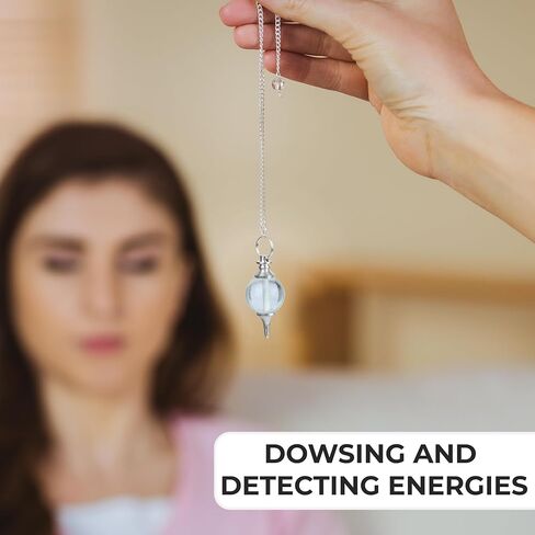 PYOR Rose Quartz Sphere Ball Shaped Pendulum Necklace| Chakra Balancing Good Luck Charms Gems| Reiki Energy Pendant| Crystal Wealth Prosperity| Natural Gemstones Point Pendulums| Best Office Gift Set in Kuwait