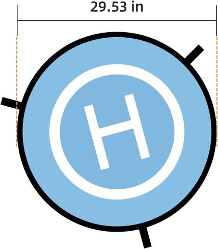 منصة هبوط الطائرة بدون طيار من مارس هوبر، 30 بوصة، مقاومة للماء | قابلة للطي | محمولة، مناسبة لطائرة هليكوبتر RC بدون طيار، طائرة بدون طيار PVB، DJI Mavic Pro Phantom 2/3/4/ Pro، Antel Robotic، 3DR Solo Drone (برتقالي) in Kuwait