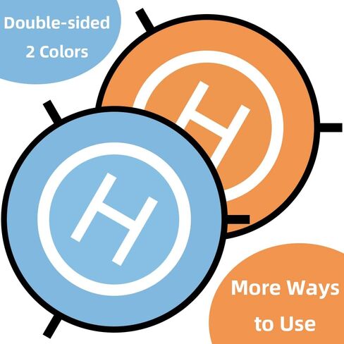 منصة هبوط الطائرة بدون طيار من مارس هوبر، 30 بوصة، مقاومة للماء | قابلة للطي | محمولة، مناسبة لطائرة هليكوبتر RC بدون طيار، طائرة بدون طيار PVB، DJI Mavic Pro Phantom 2/3/4/ Pro، Antel Robotic، 3DR Solo Drone (برتقالي) in Kuwait