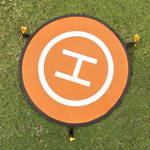 منصة هبوط الطائرة بدون طيار من مارس هوبر، 30 بوصة، مقاومة للماء | قابلة للطي | محمولة، مناسبة لطائرة هليكوبتر RC بدون طيار، طائرة بدون طيار PVB، DJI Mavic Pro Phantom 2/3/4/ Pro، Antel Robotic، 3DR Solo Drone (برتقالي) in Kuwait