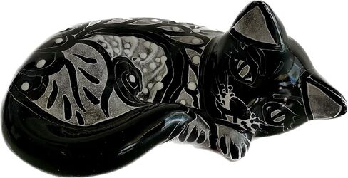Talavera Sleeping Cat, Hand Made in Saudi Arabia