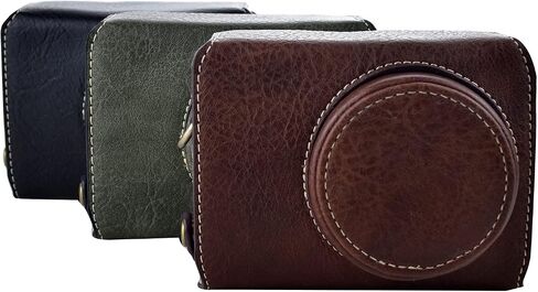 Rieibi Ricoh GR III/GR IIIx Case - Vintage PU Leather Camera Case for Ricoh GR IIIx GR III GRIII GR3 DSLR Camera - Protective Case with Strap - Black in Saudi Arabia
