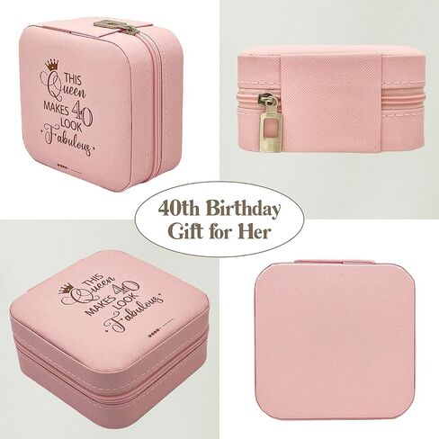 هدية عيد الميلاد الأربعين للنساء، صندوق تخزين مجوهرات زهري لعيد الميلاد الأربعين مع زجاجة عطر قابلة لاعادة الملء، هدية للنساء في سن 40، هدية عيد ميلاد 40، هدية رائعة لعيد الميلاد الأربعين، عناصر عيد in Kuwait