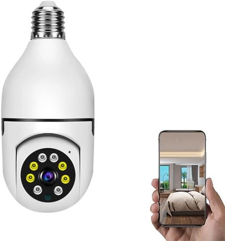 كاميرا X W EI UNION Light Bulb Camera 360 درجة كاميرا أمان منزلية لاسلكية للاستخدام الداخلي والخارجي، كشف الحركة الصوتية في اتجاهين، تسجيل فيديو للرؤية الليلية مع دعم سحابة الصوت in Kuwait