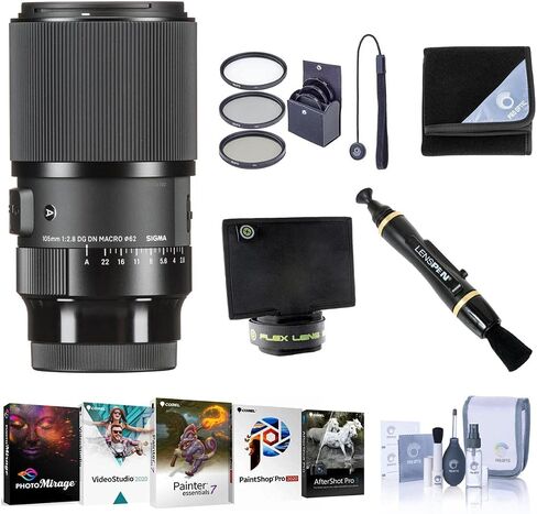 عدسة ماكرو سيجما 105 مم f/2.8 DG DN Art Macro لهاتف Sony E، حزمة مع مجموعة برامج الكمبيوتر، مجموعة مرشح 62 مم، غلاف العدسة، ظل العدسة، منظف، مجموعة تنظيف، حبل غطاء العدسة in Saudi Arabia