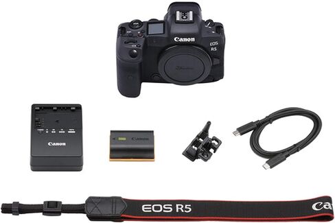 Canon EOS R5 Mirrorless Camera with RF 24-105mm f/4 L is USM Lens + 128GB Pro Speed Memory + Case + Tripod + Software Pack -Proffesional Bundle in Saudi Arabia