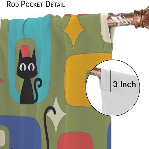 SENRUEGT Geometric Shapes Retro Curtains,Colorful Rectangular Square Geometric Pattern Boys Girls Home Bedro 42x45 Inch in Saudi Arabia
