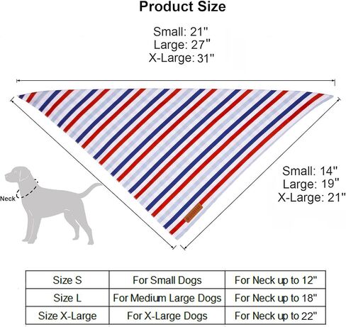 ADOGGYGO عصابات الكلاب في الرابع من يوليو، مقاسات متعددة معروضة، وشاح للكلاب بعلم أمريكي قابل للتعديل، عصابات وطنية للكلاب الكبيرة والكبيرة جدًا من الحيوانات الأليفة (X-Large، أبيض) in Kuwait