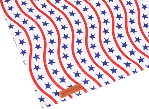 ADOGGYGO عصابات الكلاب في الرابع من يوليو، مقاسات متعددة معروضة، وشاح للكلاب بعلم أمريكي قابل للتعديل، عصابات وطنية للكلاب الكبيرة والكبيرة جدًا من الحيوانات الأليفة (X-Large، أبيض) in Kuwait