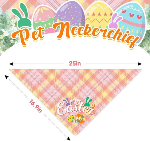 Whaline 4Pcs Easter Buffalo Pet Bandanas Double Sided Easter dog Bandanas Easter Design Pet Scarf Accessories for Small Medium Large Puppy Cat Birthday Christmas Party in Saudi Arabia