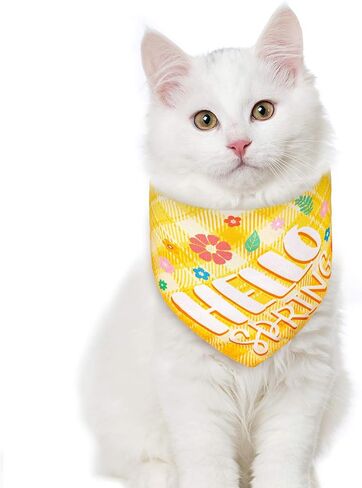 Whaline 4Pcs Easter Buffalo Pet Bandanas Double Sided Easter dog Bandanas Easter Design Pet Scarf Accessories for Small Medium Large Puppy Cat Birthday Christmas Party in Saudi Arabia