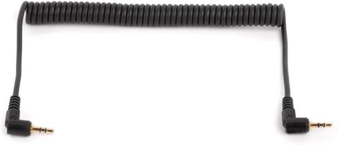 Wooden Camera Coiled 2.5mm TRS to 2.5mm TRS Cable, 12" Resting to 30" Extended, Right-Angle Connectors, for LANC Remote Control to Camera in Kuwait