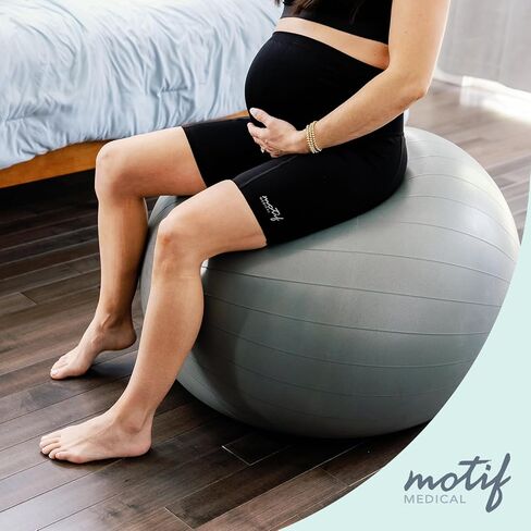 Motif Medical Maternity Shorts with Pocket - Maternity Bike Shorts - Maternity Workout Shorts Over The Belly - Black in Kuwait