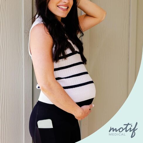 Motif Medical Maternity Shorts with Pocket - Maternity Bike Shorts - Maternity Workout Shorts Over The Belly - Black in Kuwait