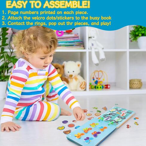 Montessori Busy Book for Toddlers, Preschool Learning Activities for Kids, Kindergarten Educational Toys for 3 Year Old in Kuwait