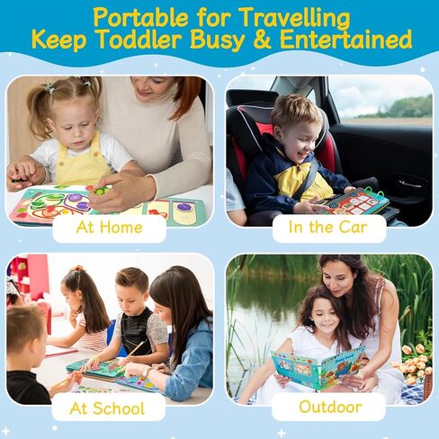 Montessori Busy Book for Toddlers, Preschool Learning Activities for Kids, Kindergarten Educational Toys for 3 Year Old in Kuwait