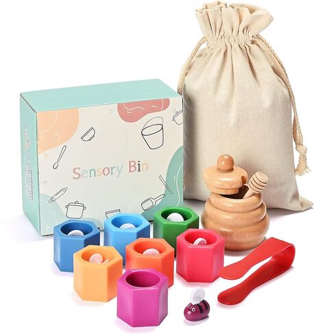 مونت بليزانت فرز التراص ألعاب خشبية للأطفال الصغار، لعبة خلية النحل، ألعاب أدوات بن الحسية مونتيسوري لعمر 3 4 5 سنوات، ألعاب المهارات الحركية الدقيقة التعلم المبكر هدية تعليمية لمرحلة ما قبل المدرسة للأطفال in Saudi Arabia
