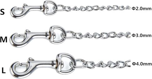 بيتيري سلسلة معدنية مقاومة للمضغ، مقبض من النايلون مع بطانة ناعمة من النيوبرين وشريط عاكس للكلاب متوسطة الحجم. (مقاس M، زهري) in Kuwait