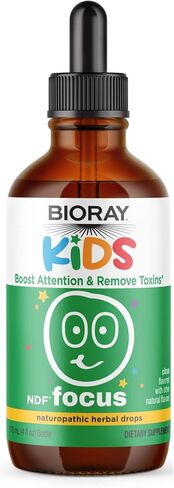 BIORAY Kids NDF Focus, Citrus - 2 fl oz - Supports Cognitive Function, Enhances Clarity & Promotes Steady Energy Levels - Non-GMO, Vegetarian, Gluten Free - 1-2 Month Supply in Saudi Arabia