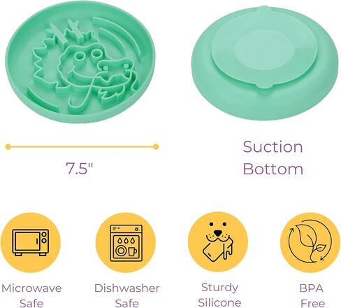 وعاء التغذية البطيء سنة التنين من صن دوج - وعاء ألغاز من السيليكون وبساط لعق مع شفط للكلاب والقطط. الأكل البطيء، تقليل الملل، بساط علاج الكلاب مثالي للهدايا - تصميم SunDog الحصري in Kuwait