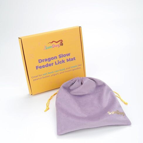 وعاء التغذية البطيء سنة التنين من صن دوج - وعاء ألغاز من السيليكون وبساط لعق مع شفط للكلاب والقطط. الأكل البطيء، تقليل الملل، بساط علاج الكلاب مثالي للهدايا - تصميم SunDog الحصري in Kuwait