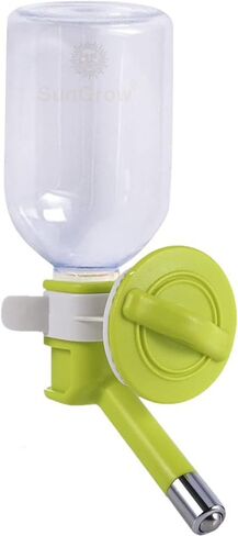 SunGrow 10 oz Guinea Pig & Hamster Pet Crate Water Bottle Dispenser, No Drip Dog Puppy & Cats Cage Kennel Wall Mount Water Dispenser/Feeder Bottle, Suitable for Kitten, Ferrets & Other Small Animals in Saudi Arabia