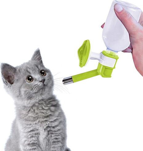 SunGrow 10 oz Guinea Pig & Hamster Pet Crate Water Bottle Dispenser, No Drip Dog Puppy & Cats Cage Kennel Wall Mount Water Dispenser/Feeder Bottle, Suitable for Kitten, Ferrets & Other Small Animals in Saudi Arabia