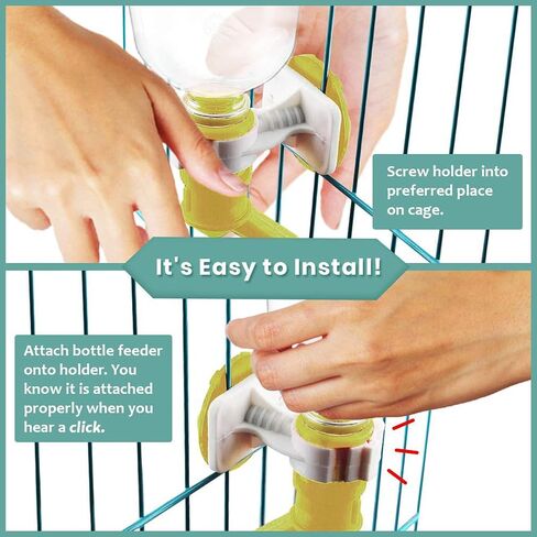 SunGrow 10 oz Guinea Pig & Hamster Pet Crate Water Bottle Dispenser, No Drip Dog Puppy & Cats Cage Kennel Wall Mount Water Dispenser/Feeder Bottle, Suitable for Kitten, Ferrets & Other Small Animals in Saudi Arabia