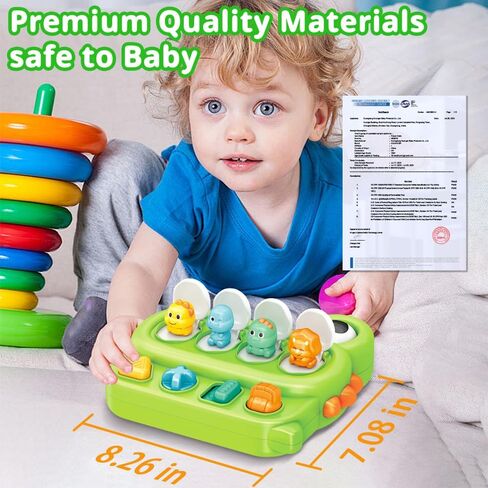 ألعاب Anemeeoke Animals المنبثقة للسبب والتأثير لعمر 1-2 سنة للأولاد والبنات هدايا للأطفال الصغار، من 12 إلى 18 شهرًا للتعلم المبكر ألعاب تعليمية للأطفال in Kuwait