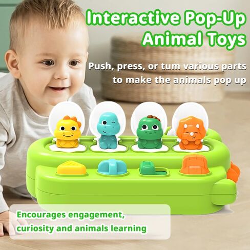 ألعاب Anemeeoke Animals المنبثقة للسبب والتأثير لعمر 1-2 سنة للأولاد والبنات هدايا للأطفال الصغار، من 12 إلى 18 شهرًا للتعلم المبكر ألعاب تعليمية للأطفال in Kuwait