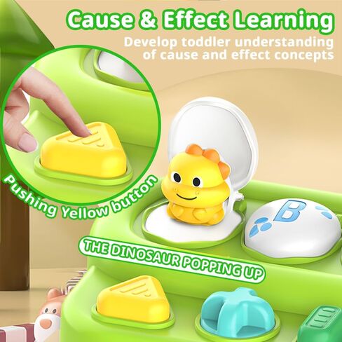 ألعاب Anemeeoke Animals المنبثقة للسبب والتأثير لعمر 1-2 سنة للأولاد والبنات هدايا للأطفال الصغار، من 12 إلى 18 شهرًا للتعلم المبكر ألعاب تعليمية للأطفال in Kuwait