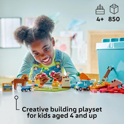 LEGO Classic Vibrant Creative Brick Box Arts & Crafts Toy for Kids, Creative Building Set with Unicorn, Skateboard, Guitar, Plane & More, Sensory Toy Birthday Gift for 4 Year Old Girls and Boys, 11038 in Saudi Arabia