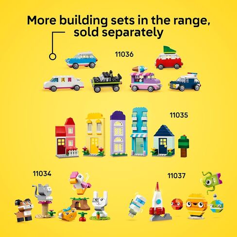 LEGO Classic Vibrant Creative Brick Box Arts & Crafts Toy for Kids, Creative Building Set with Unicorn, Skateboard, Guitar, Plane & More, Sensory Toy Birthday Gift for 4 Year Old Girls and Boys, 11038 in Saudi Arabia
