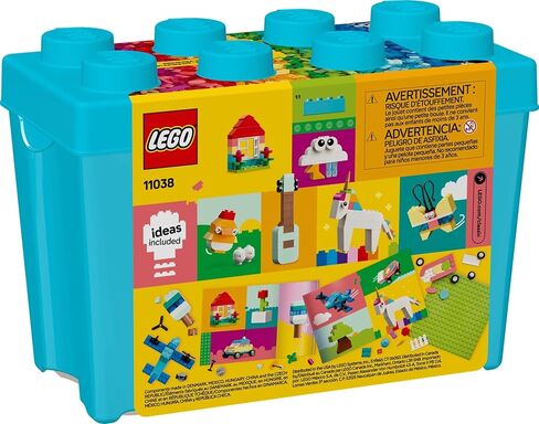 LEGO Classic Vibrant Creative Brick Box Arts & Crafts Toy for Kids, Creative Building Set with Unicorn, Skateboard, Guitar, Plane & More, Sensory Toy Birthday Gift for 4 Year Old Girls and Boys, 11038 in Saudi Arabia