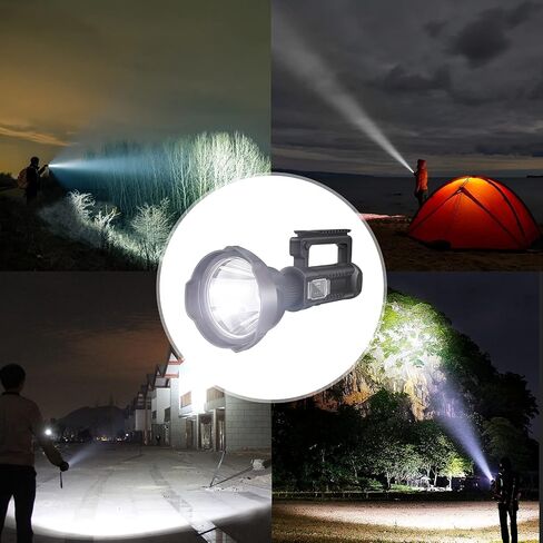 Chanarily Rechargeable Spotlight Flashlight 100000 Lumens with Tripod IPX5 Waterproof Handheld Spotlight 4 Modes Search Light for Camping, Fishing, Hunting, Hiking, Emergency&Other Outdoor Activities in Saudi Arabia