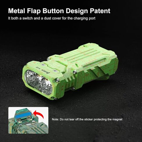 WUBEN X2 1,800 High Lumens Outdoor Pocket Flashlight 90+ High CRI, 175° Floodlighting Mini Rechargeable Flashlight for EDC, Camping, Night Walk, Emergency with 6 Light Modes, Type-C Charging Lanyard in Kuwait