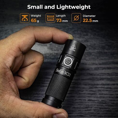 Sofirn SC21 مصباح يدوي صغير الحجم 1000 لومن، ضوء سلسلة مفاتيح قابل لإعادة الشحن عبر USB مع مصباح LED فائق السطوع LH351D، ذيل مغناطيسي، مصباح يدوي EDC بحجم الجيب الصغير لومن عالي (أسود/5000 ك) in Kuwait