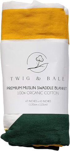 TWIG & BALE Waco Texas Baby Blanket Organic Cotton Muslin Swaddle Blanket - 47" x 43" - Fans of Baylor Baby Gift for Boys Girls Newborn Receiving in Kuwait