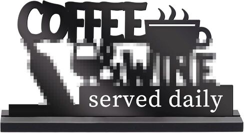 Ggjgrpx علامة يومية تقدم القهوة، علامة بار قهوة خشبية مجوفة للشرب، ديكورات القهوة لبار القهوة، بار المشروبات والمنزل، زخرفة فنية خشبية لبار القهوة ومحبي المشروبات in Kuwait