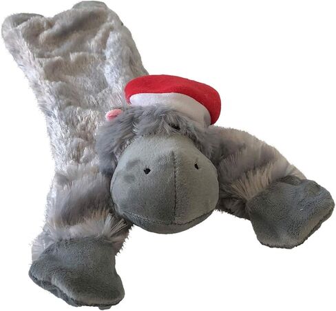 Midlee Hippo Stuffingless Christmas Dog Toy with Santa Hat in Saudi Arabia