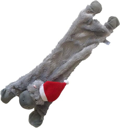 Midlee Hippo Stuffingless Christmas Dog Toy with Santa Hat in Saudi Arabia