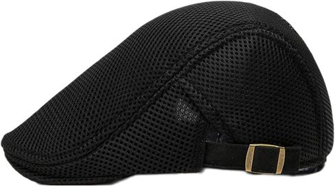 Lopsity Men Mesh Flat Cap Breathable Summer Newsboy Hat Beret Hat Summer Cap Adjustable Newsboy Beret Cap Cabbie Flat Caps in Saudi Arabia